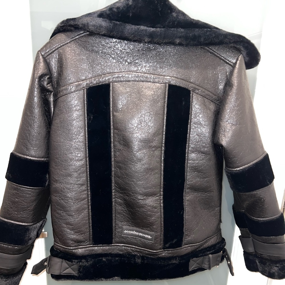 Manière De Voir vegan leather fur jacket MDV - Picture 4 of 4